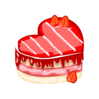 jordgubb kaka i de form av en hjärta png