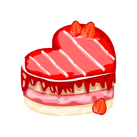 strawberry Cake in the form of a heart png