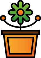 Flower Pot Vector Icon Design