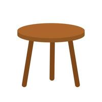 Vector realistic wooden round table isolated