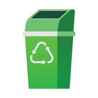 vector verde basura latas con reciclaje. residuos clasificación contenedores