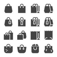 shopping bag solid icon vector