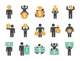 money man icon set,vector and illustration vector