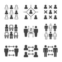 social distancing icon set,vector and illustration vector