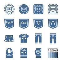 pantalones icono conjunto, vector y ilustración