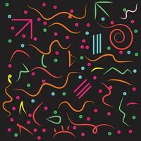 Colorful line doodle seamless pattern. Creative minimalist style art background, trendy design with basic shapes. Modern abstract color backdrop. vector