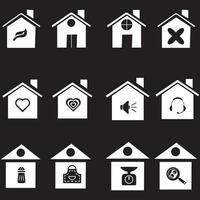 conjunto de iconos de vector de casa. colección de signos de ilustración del hogar. símbolo de construcción.