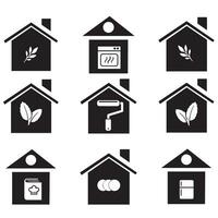 House vector icon set. home illustration sign collection. building symbol.