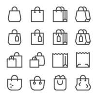 shopping bag line icon vector