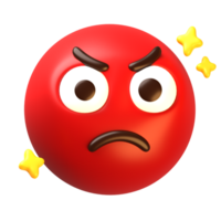 enojado cara 3d emoji icono png