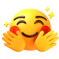 knuffelen gezicht 3d emoji icoon png