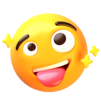 Joking face 3D Emoji Icon png