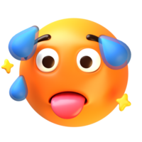 colpo di calore viso 3d emoji icona png