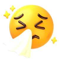Sneezing face 3D Emoji Icon png