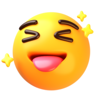 face com lágrimas do alegria e língua pop Fora 3d emoji ícone png