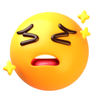 pensieroso viso 3d emoji icona png