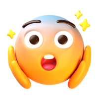 Face screaming in fear 3D Emoji Icon png