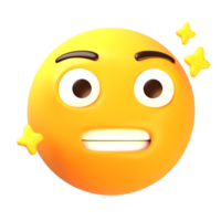 Grinning face with clenched teeth 3D Emoji Icon png