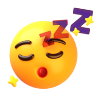 en train de dormir visage 3d emoji icône png