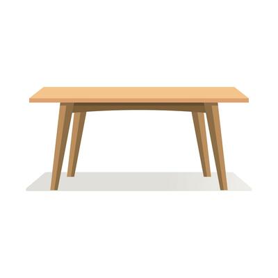 Vector a brown table on white background