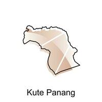 vector map of Kute Panang City modern outline, Logo Vector Design. Abstract, designs concept, logo, logotype element for template.