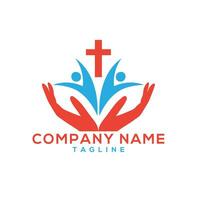 christian organization wellness logo design vector