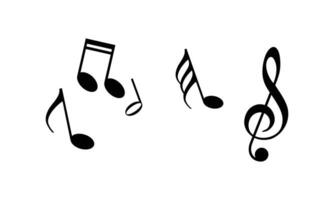 Vector illustration set of music note icons