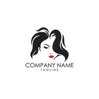 beauty lady logo design vector
