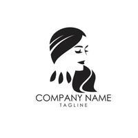 beauty lady logo design vector