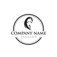 beauty lady hair logo design vector