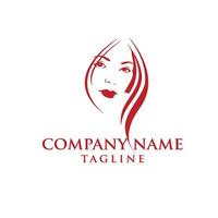 beauty lady hair logo design vector