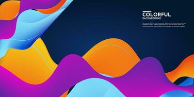 Colorful flowing wave background with modern abstract shapes. Very suitable for poster, banner, cover, advertisement, wallpaper, etc. vector