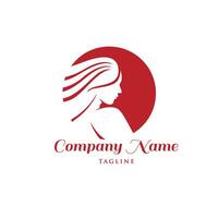 beauty lady hair logo vector