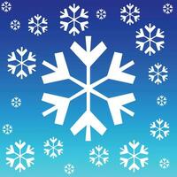 Snowflake, blue gradation and white snow, cold weather with snow, snowflake vector illustration, ice icon and sign, snow falling, suitable for weather icons and social media posts and winter posters