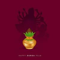 Durga cara en contento Durga puya, dussehra, y navratri celebracion concepto para web bandera, póster, social medios de comunicación correo, y volantes publicidad vector