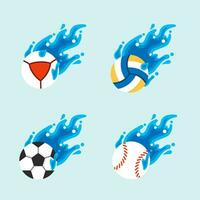 volleyball ball flying water ball icon Design Vector, liquid fluid Concept Design, Creative Symbol. vector