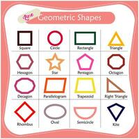 Geometric Shapes Line. Basic Geometric Shapes. Shape Names. vector