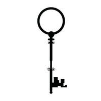 Technology door key silhouette, symbol, vector