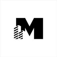 M initial building logo design vector symbol graphic