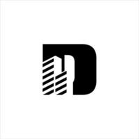 D initial building logo design vector symbol graphic