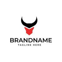 Bull's head logo with a simple and clean shape vector