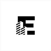 E initial building logo design vector symbol graphic