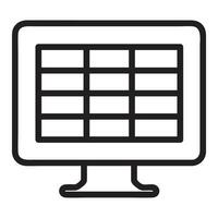 XLS or table Vector Icon, Lineal style, from accounting icons collection, isolated on white Background.