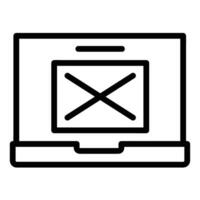 ordenador portátil vector icono, contorno estilo icono, desde anuncio íconos recopilación, aislado en blanco antecedentes.