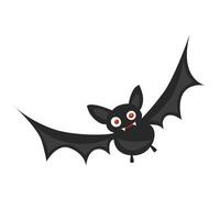 Víspera de Todos los Santos murciélago vector ilustración. volador escalofriante murciélago acortar Arte. plano vector en dibujos animados estilo aislado en blanco antecedentes.
