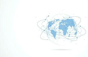 Global network connection. World map point and line composition concept of global business. Vector Illustration