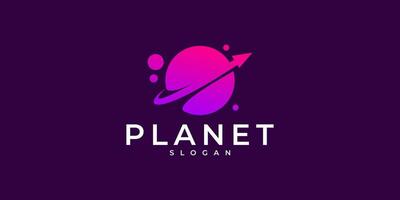 Modern minimalist planet vector logo design