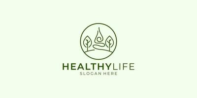Vector health yoga life style vector logo design