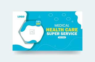 Medical healthcare thumbnail hospital banner cover post design template vector