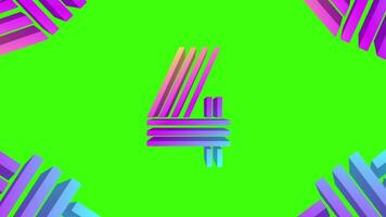 Abstract colorful number on a green background animation video